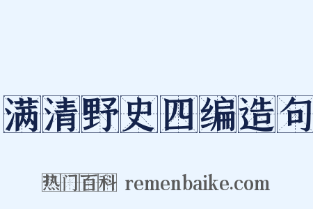 满清野史四编造句是什么意思的图片